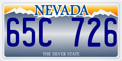 NV license plate 65C726