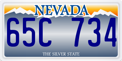 NV license plate 65C734