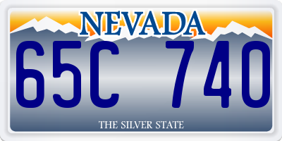 NV license plate 65C740