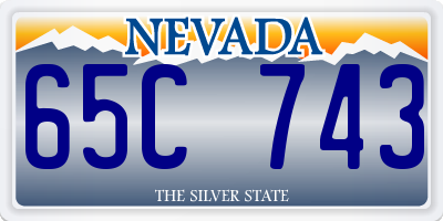 NV license plate 65C743