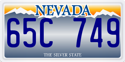 NV license plate 65C749