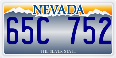 NV license plate 65C752