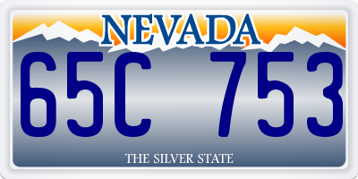 NV license plate 65C753