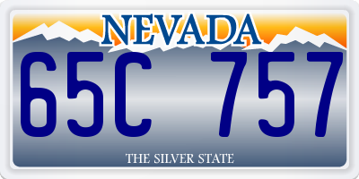 NV license plate 65C757