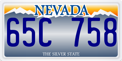 NV license plate 65C758