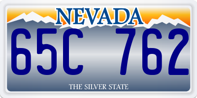 NV license plate 65C762