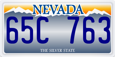 NV license plate 65C763