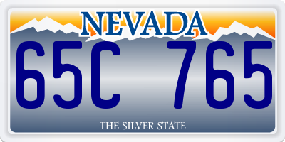NV license plate 65C765