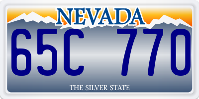 NV license plate 65C770