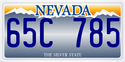NV license plate 65C785