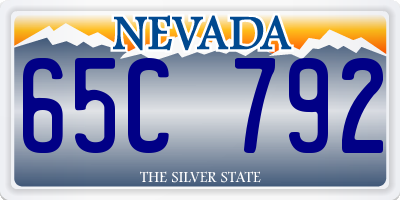 NV license plate 65C792