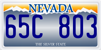 NV license plate 65C803