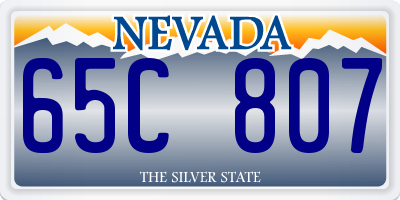 NV license plate 65C807