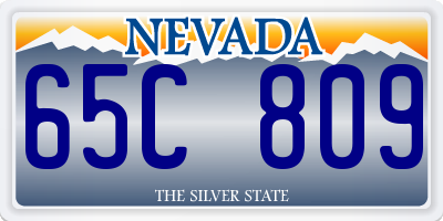 NV license plate 65C809