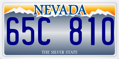 NV license plate 65C810