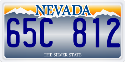 NV license plate 65C812