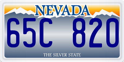 NV license plate 65C820