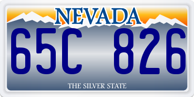 NV license plate 65C826