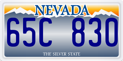 NV license plate 65C830