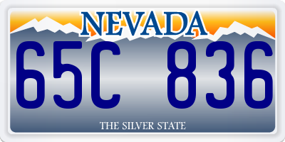 NV license plate 65C836