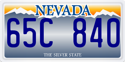 NV license plate 65C840