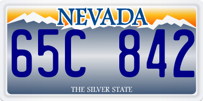 NV license plate 65C842