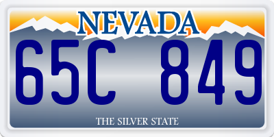 NV license plate 65C849