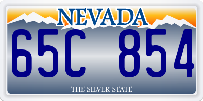 NV license plate 65C854