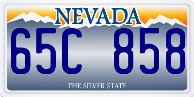 NV license plate 65C858