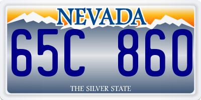 NV license plate 65C860