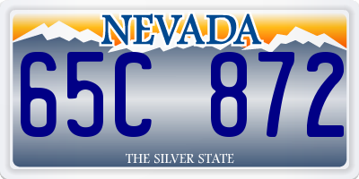 NV license plate 65C872