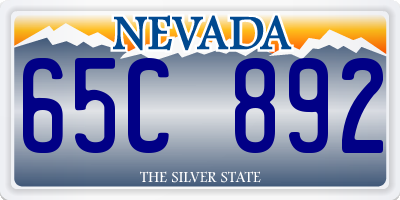 NV license plate 65C892