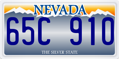 NV license plate 65C910