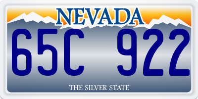 NV license plate 65C922