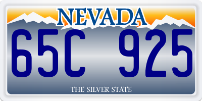 NV license plate 65C925