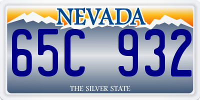 NV license plate 65C932