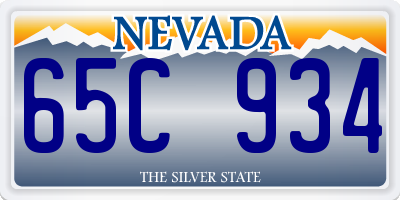 NV license plate 65C934