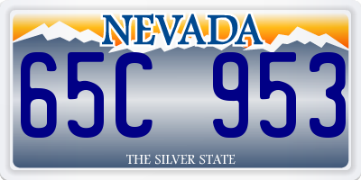 NV license plate 65C953