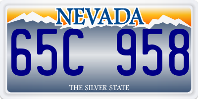 NV license plate 65C958