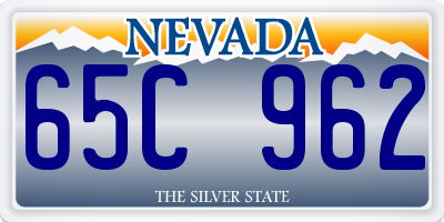 NV license plate 65C962