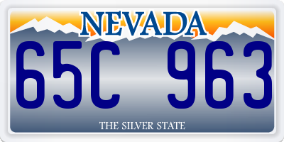 NV license plate 65C963