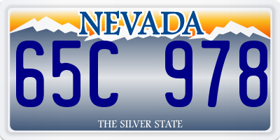 NV license plate 65C978
