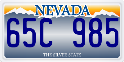 NV license plate 65C985
