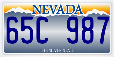 NV license plate 65C987