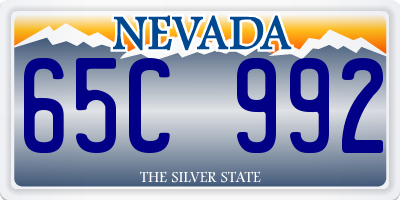 NV license plate 65C992