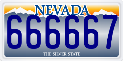 NV license plate 666667
