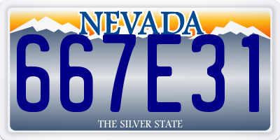 NV license plate 667E31