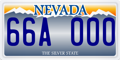 NV license plate 66A000