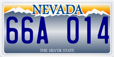 NV license plate 66A014