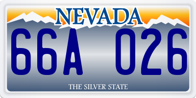 NV license plate 66A026